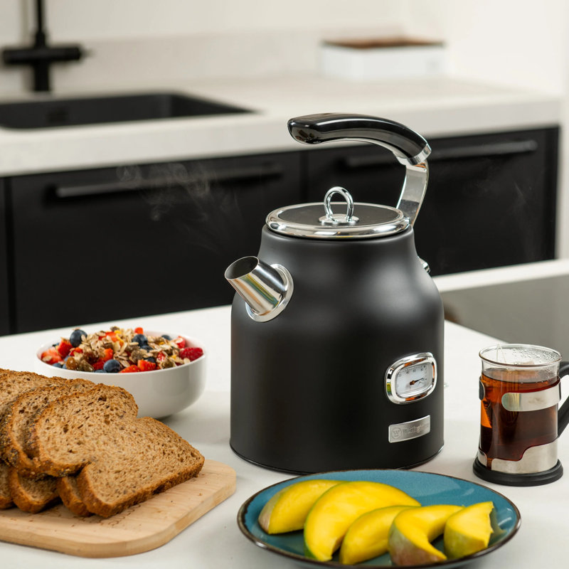 Westinghouse 1.7L Stainless Steel Electric Tea Kettle, Black