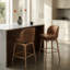 Noren Genuine Leather Swivel Counter Stool
