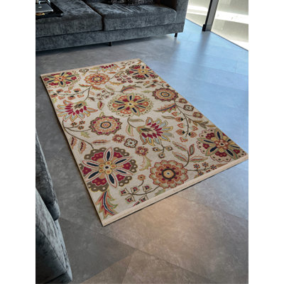 Multi-Colored Leaf and Floral Patterned Creative Modern Decorative Rug