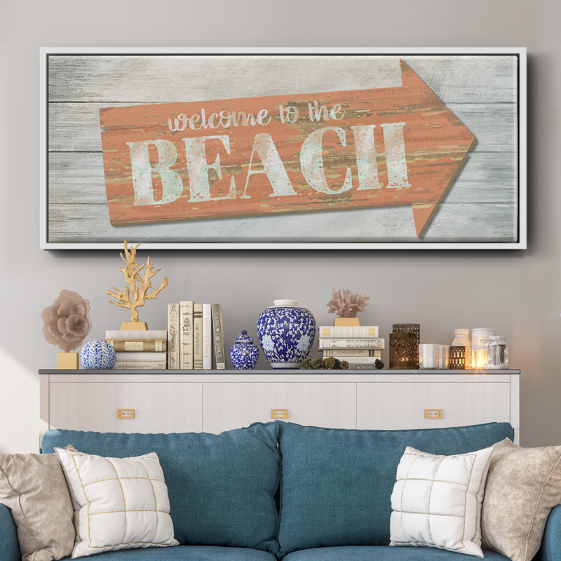 Welcome to the Beach - toile encadrée, H 8 po x l 20 po