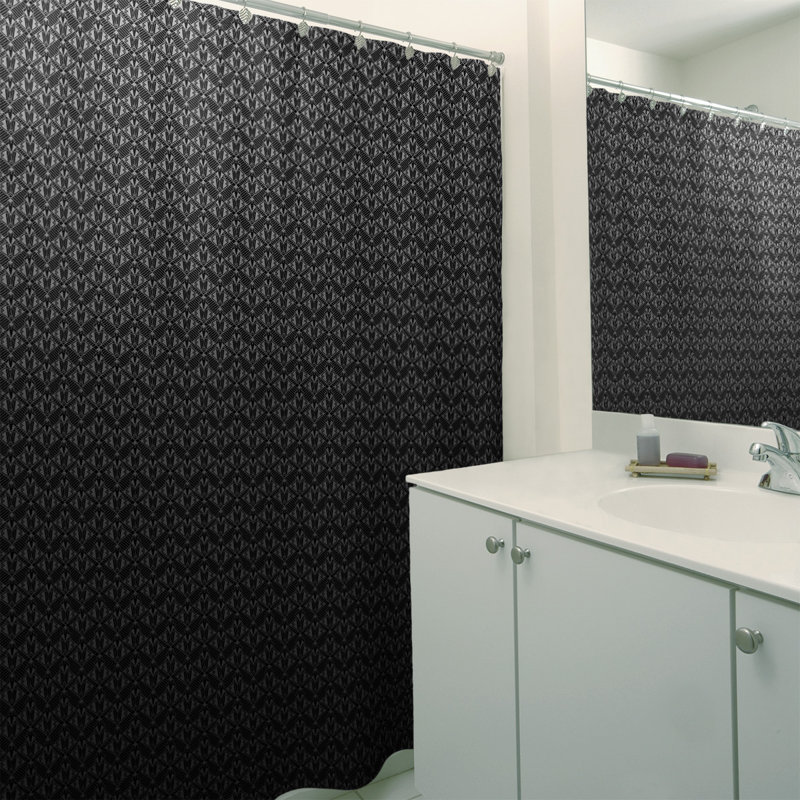 Rideau simple art déco, Rayé noir ombré 2