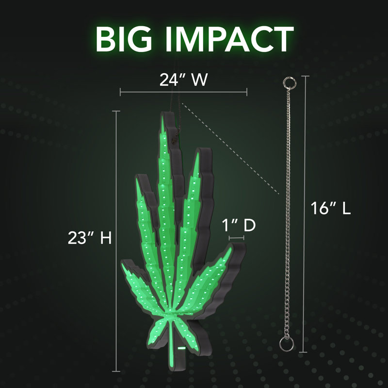 Enseigne murale néon Marijuana Leaf Infinity Mirror