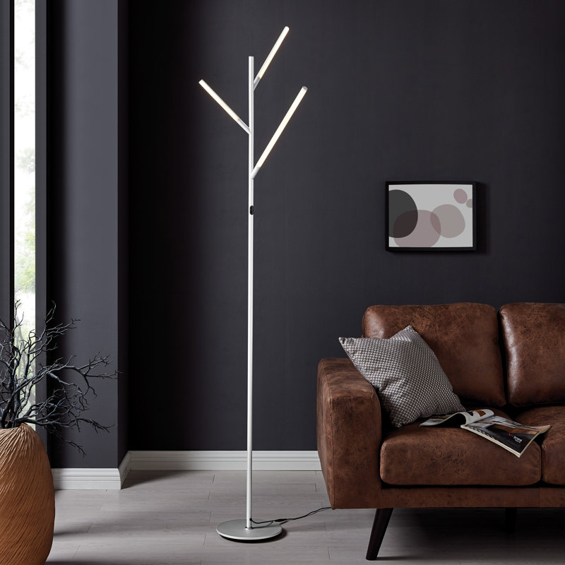 Lampe sur pied à DEL 74,5 po Rivera, Argent
