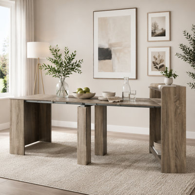 Modern Extendable Dining Table with Storage