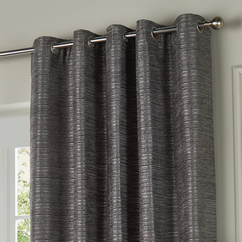Jupiter Room Darkening Curtain Panel Pair, 117cm Width x 183cm Drop, Grey
