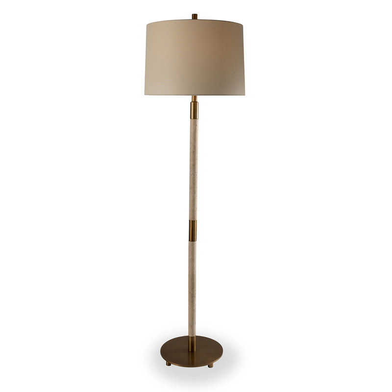 Lampe sur pied Tivoli, Naturel / laiton vieilli