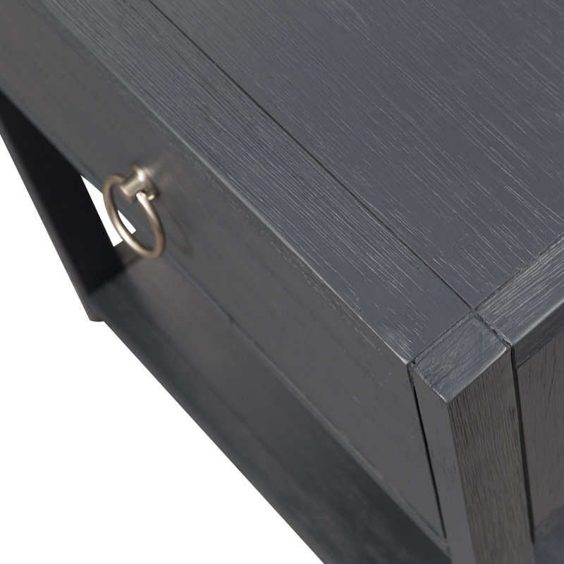 Ballentine End Table with Storage, Blue