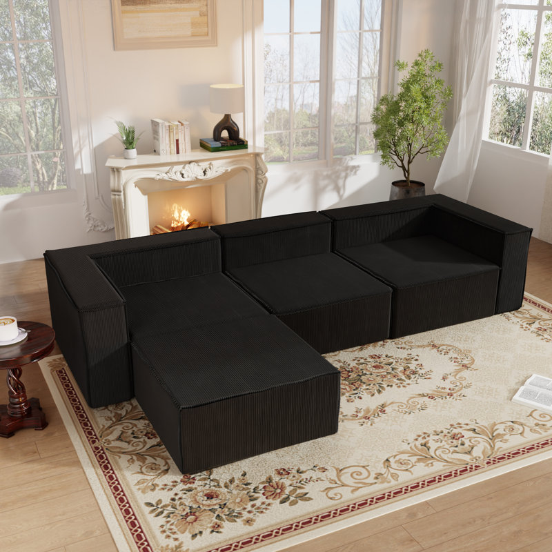 Fauteuil d'angle Boneless Comfy Cloud 39 po, aucun assemblage requis, Noir