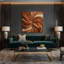 Paysage abstrait, art mural sur toile brune 20-300689141