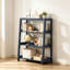Bibliothèque moderne moderne, 3 tablettes, finition bleue élégante, présentoir en bois, 1 pièce-916693086