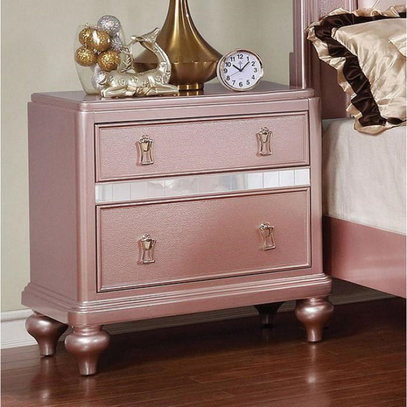Table de chevet 2 tiroirs hoskinson, Rose