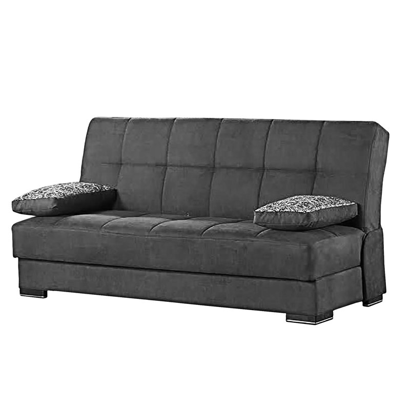 Canapé-lit rembourré convertible avec rangement, Gris