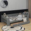 Lit de jour simple avec tablettes, tiroirs et station de charge-1397016104