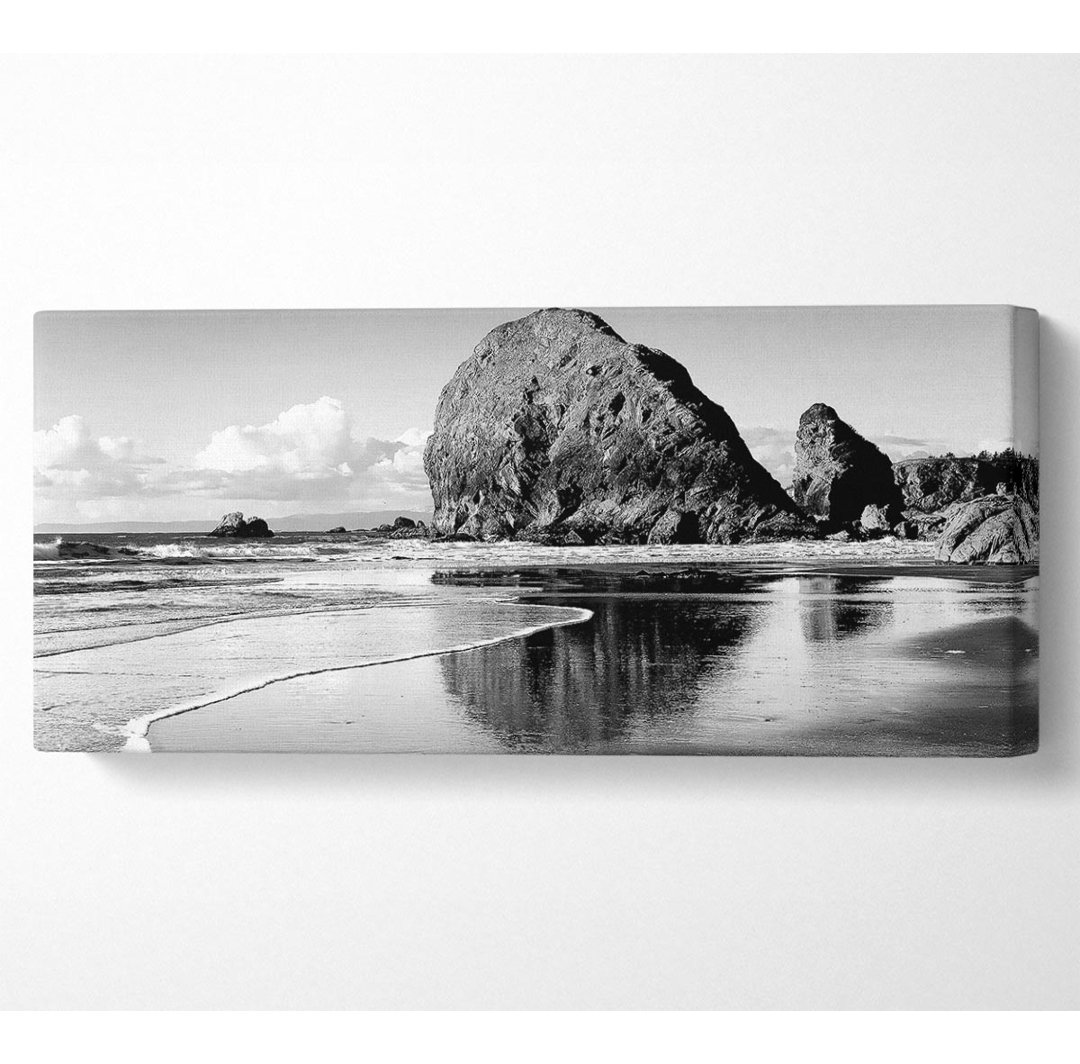 Magnificent Ocean Rocks B N W - Leinwanddrucke auf Leinwand