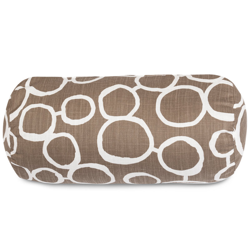 Fusion Round Bolster Cotton Throw Pillow, Mocha