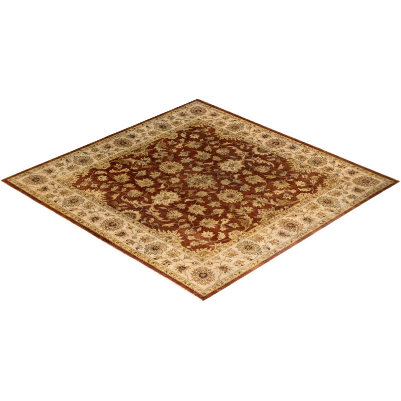 Overdyed One-of-a-Kind Square 9'1" X 9'1" Hand Knotted Area Rug