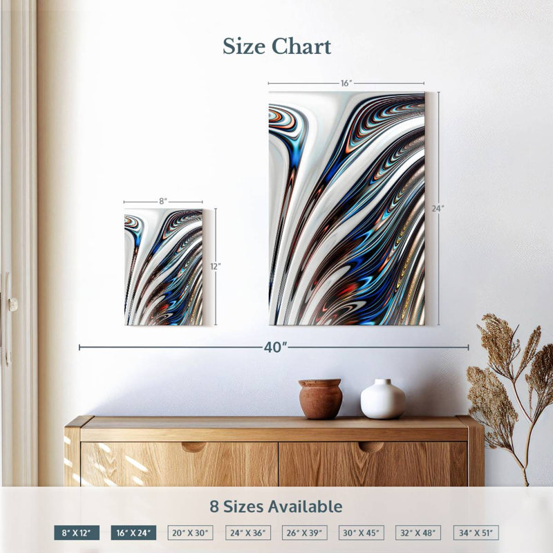 Avery Liquid Chrome Abstract, 24" H x 16" W