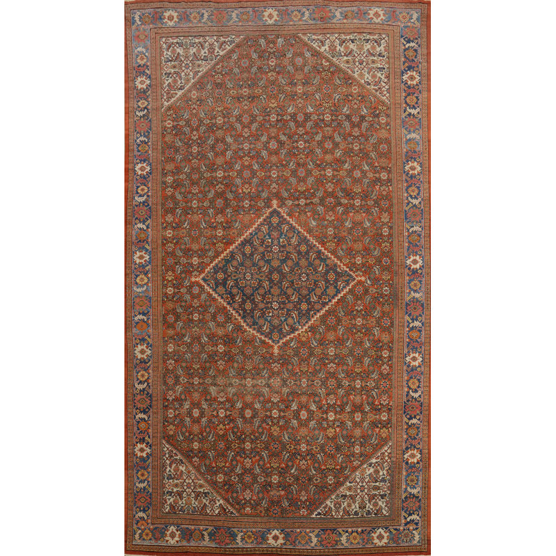 Tapis traditionnel à teinture végétale pré-1900 11 x 19