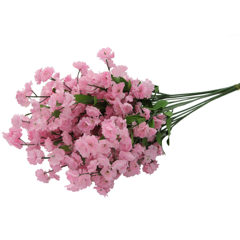 Buisson artificiel artificiel en pleine floraison, Rose clair