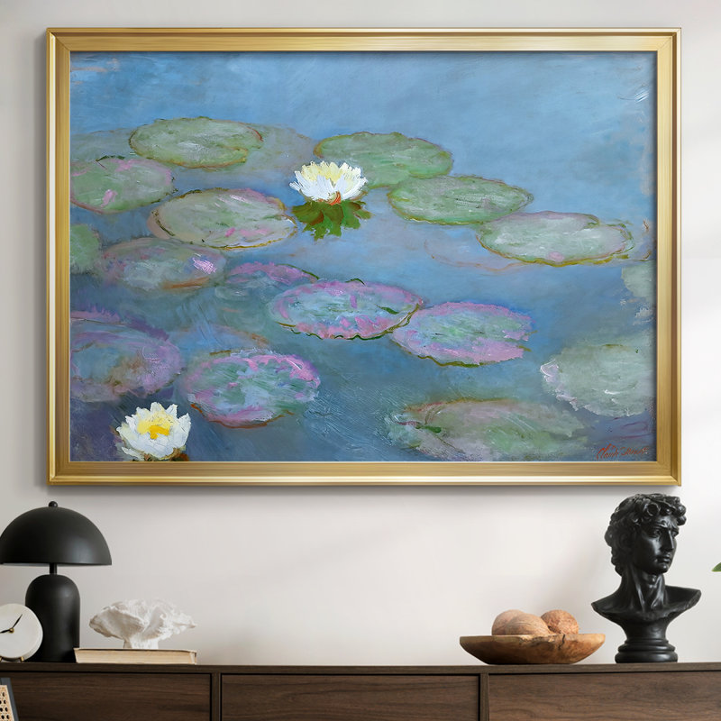 Nymphéas - Claude Monet - Toile tendue avec châssis, c. 1897 - 1899, 30 x 5 x 42,5, Toile avec cadre, Doré