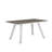 Jack 6-Person Outdoor Dining Set with Polyresin Teak Table and Two Benches, White Frame and Grey Polyresin-306792990