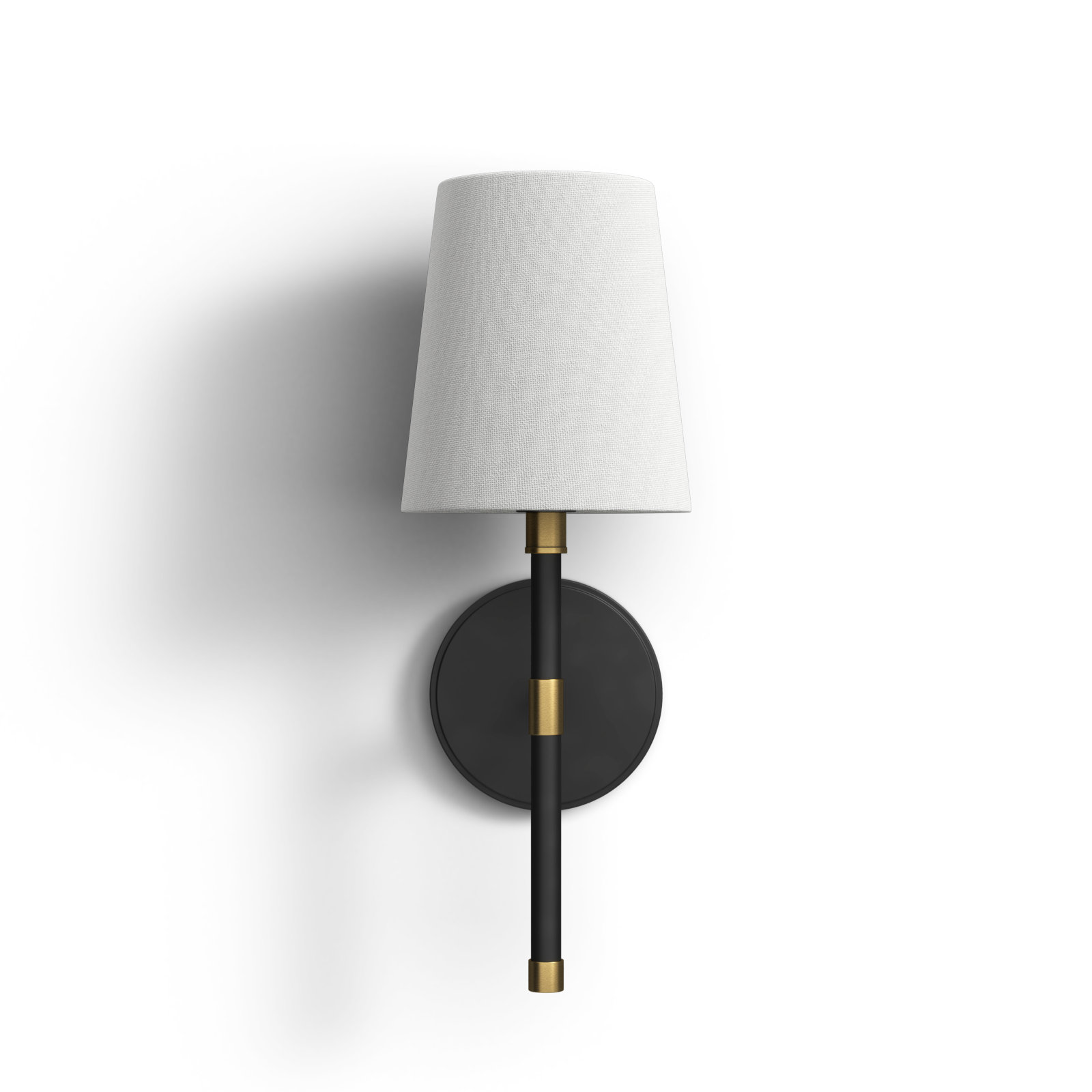 Quinley Single Light Dimmable Armed Sconce, Black/Brass