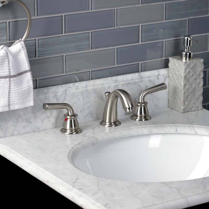 Elegant Traditional Brushed Nickel Widespread Bathroom Faucet