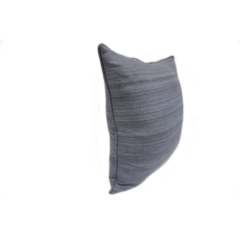 Coussin en soie brute 18 po, gris