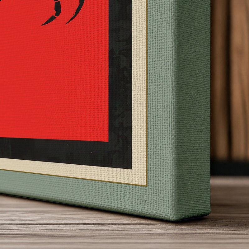 Bold Crab Art Deco - Wrapped Canvas, 36x24 - 91.4 x 61.0 cm, Sage Border