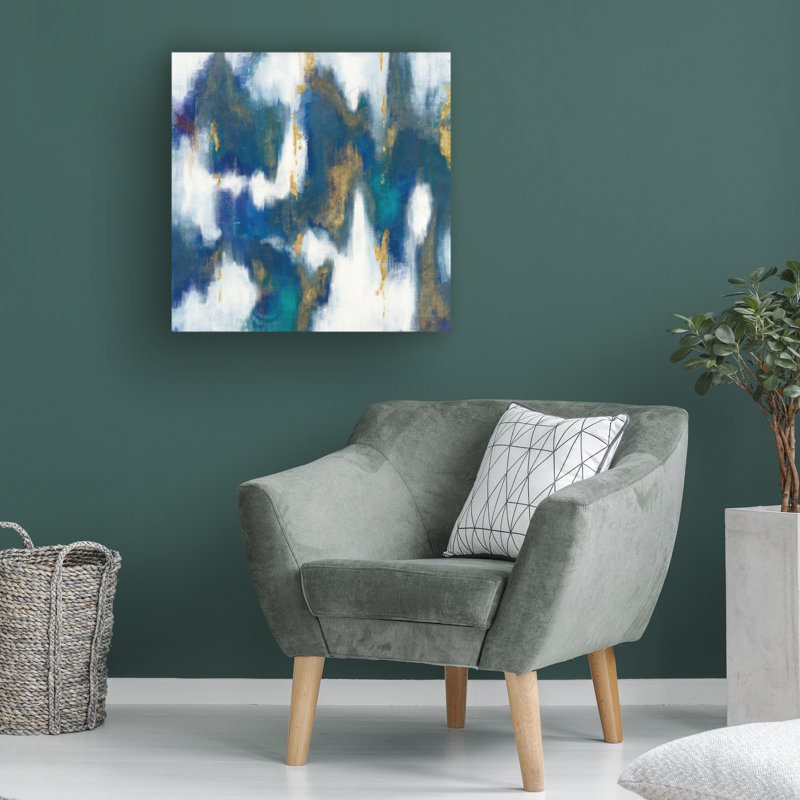 Œuvre sur toile bleue, Danhui Nai, H 18 po x l 18 po