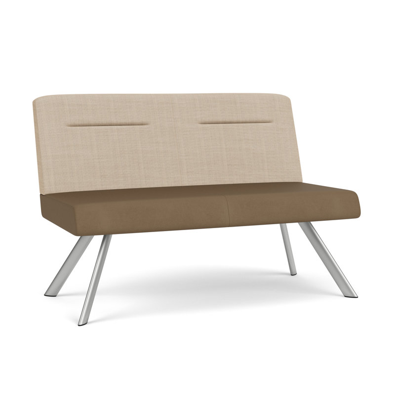 Causeuse en acier Willow, No, Argent argent, Chambray Limestone/ Patriot Plus Taupe
