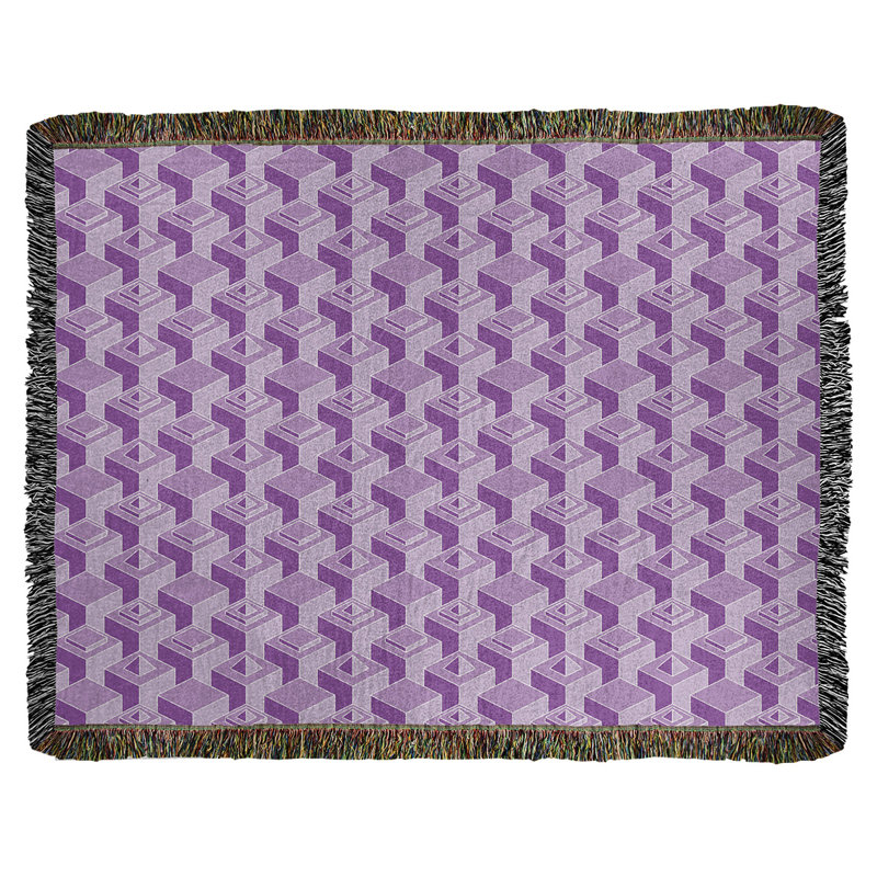 Couverture en coton tissé à motif de gratte-ciels classiques, L 50 po x L 60 po, Fleur