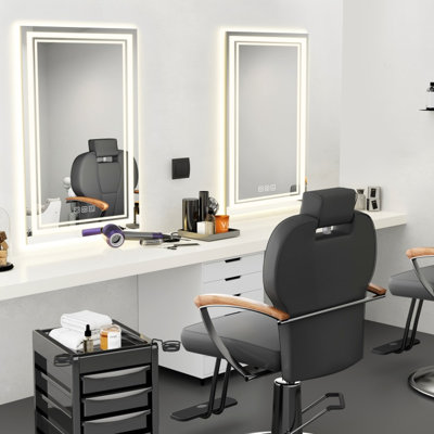 40" X 24" Bathroom Mirror, 5Mm Full Hd, 5 Mins , 3 Colors Stepless Dimming, Cri90+, Memory Function, Front And Backlit Wall Mounted Vanity Mirror With , Adjustable, Back
