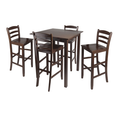 4 - Person Walnut Solid Wood Top Four Leg Base Dining Set