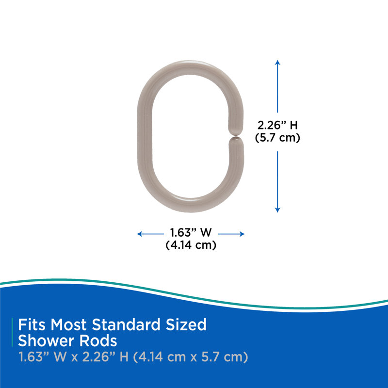 Taupe 70" x 72" PEVA Shower Curtain and Liner Set with Rings