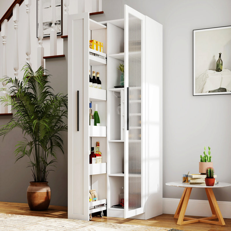 Armoire décorative avec tablette de rangement, armoire de rangement de style campagnard avec portes en verre
