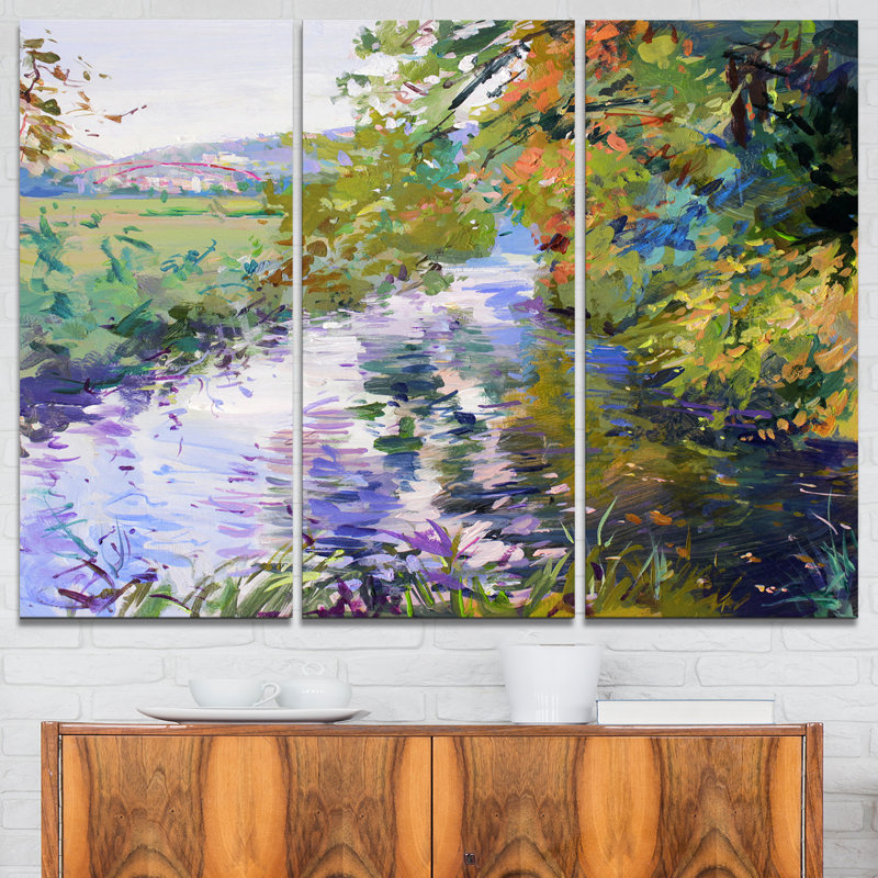 Fall Colors Landscape Canvas Print in 3 Panels