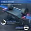 Black Gaming Desk with LED Lights, Computer Gaming Table for Home Office-1674737075