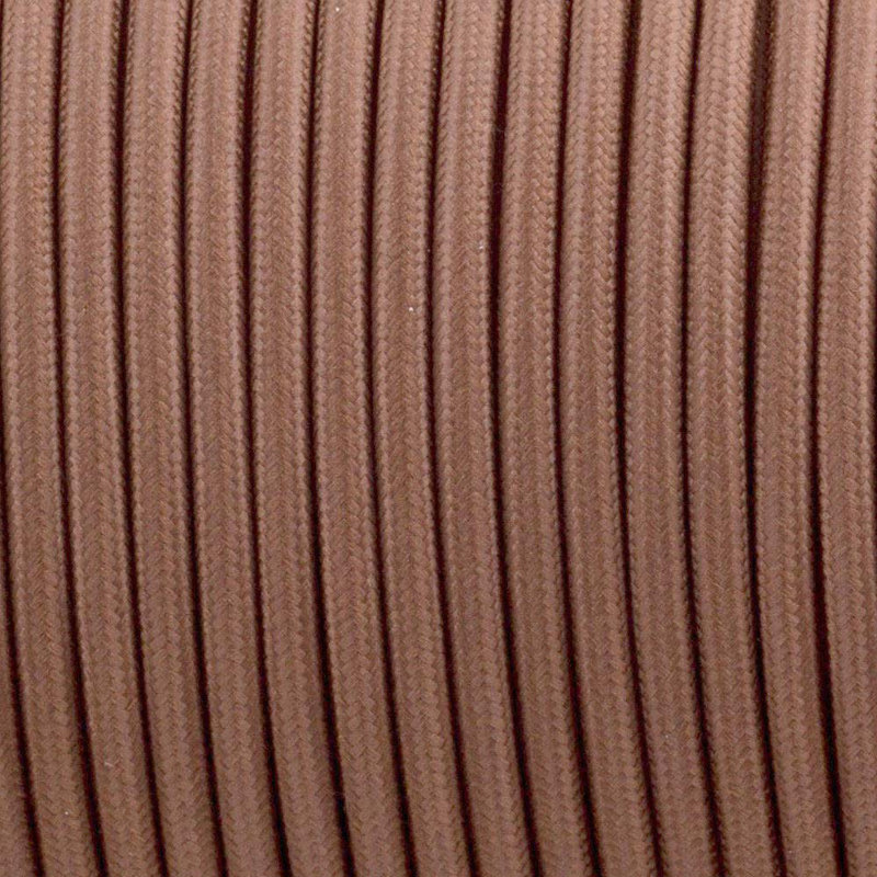 Alasia Cord - Fabric Cable 1m 2 Core Round Electrical Wire for Lamps, Light Brown