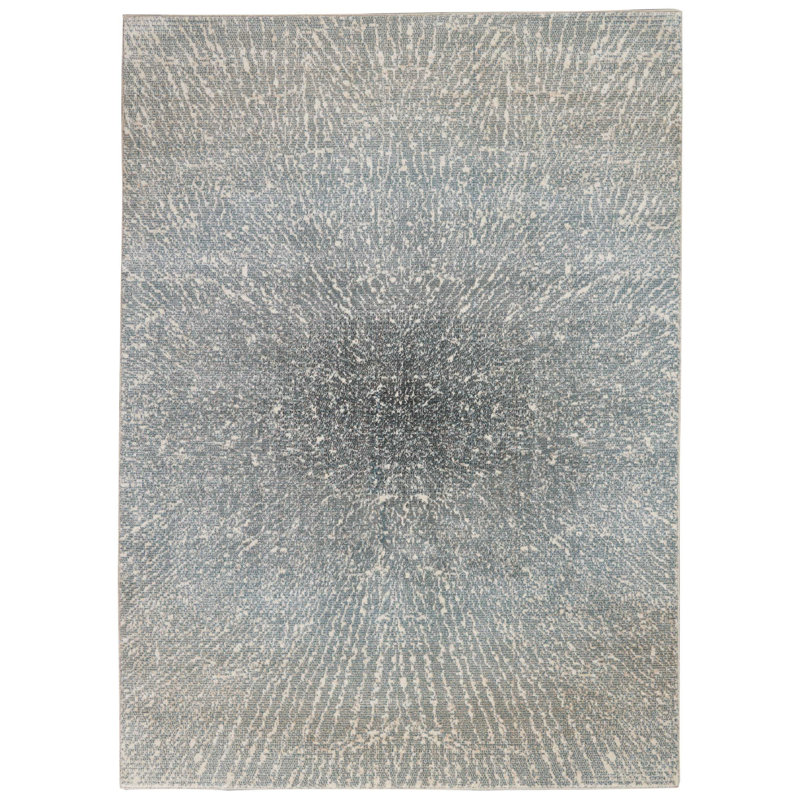Abstract Elegance 70''x46'' Easy-Care Synthetic Area Rug in Grey