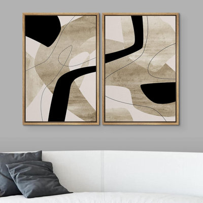 «Yellow Minimalist Abstract», 2 pièces sur toile