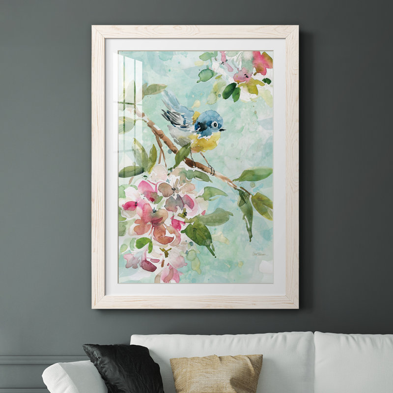 Asbury Garden Song I - peinture encadrée, Toile blanche encadrée, H 37,5 po x l 27,5 po x P 1,5 po