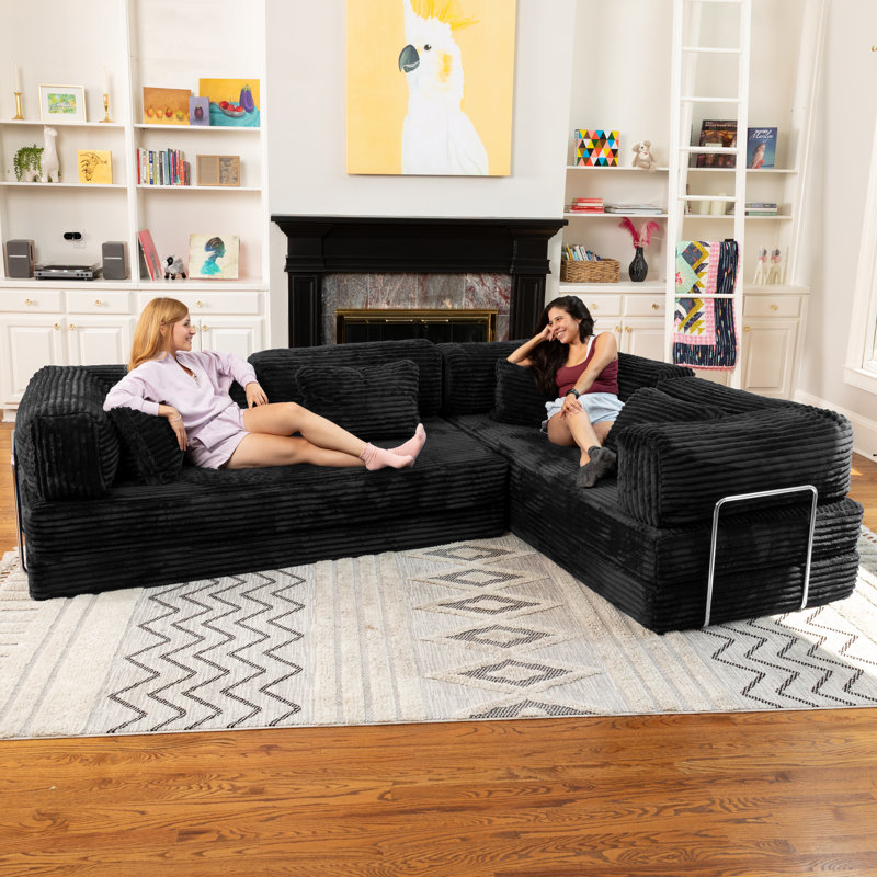 Canapé modulaire convertible en forme de L avec canapé-lit dépliable en mousse à mémoire de forme unsafe