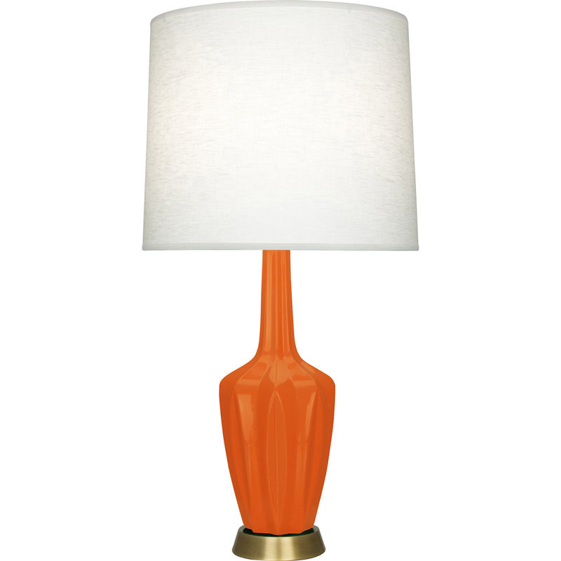 Petite lampe d'appoint Emma, H 34,25 po x l 7,38 po x P 15 po, Citrouille vernie, Céramique / métal
