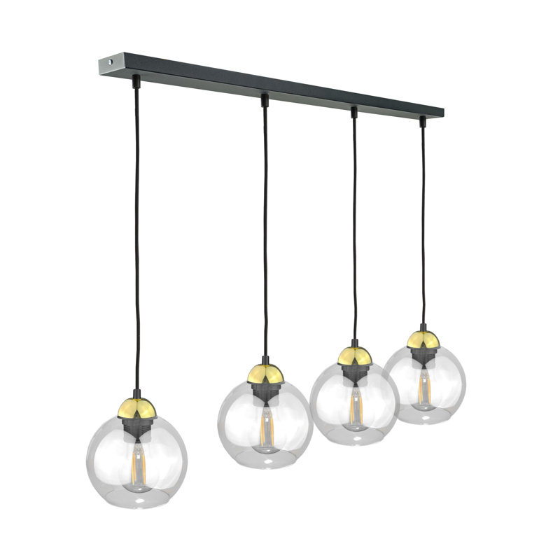 Bernier 4 - Light Kitchen Island Pendant, Black/Gold