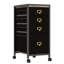 Classeur mobile en tissu pour bureau personnel - Classeur vertical à 2 tiroirs avec roulettes, rangement sous le bureau, pour format lettre / A4, noir