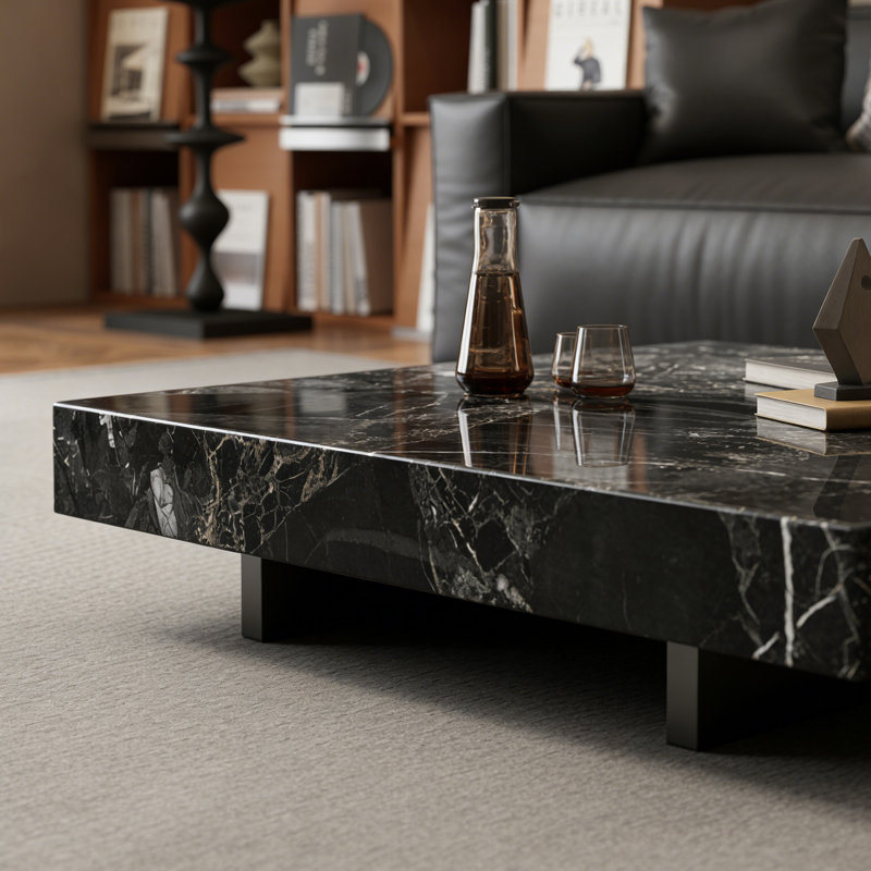 Table basse Minimalist Home, H 11,81 po x L 39,37 po x l 39,37 po, Noir