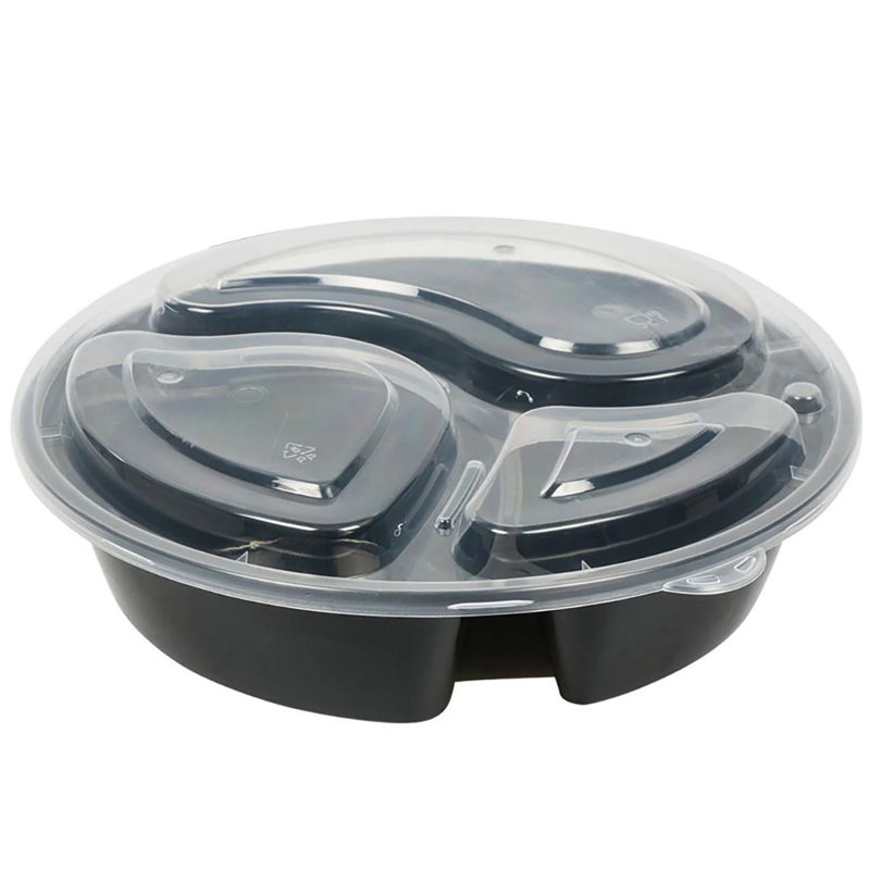 12-pack Meal Prep Round Reusable Plastic Compartment Containers