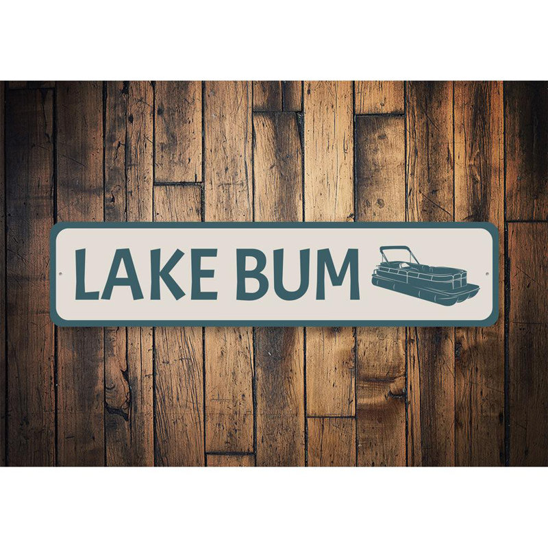 Plaque en aluminium Lake Bum, H 6 po x l 24 po x P 0,06 po