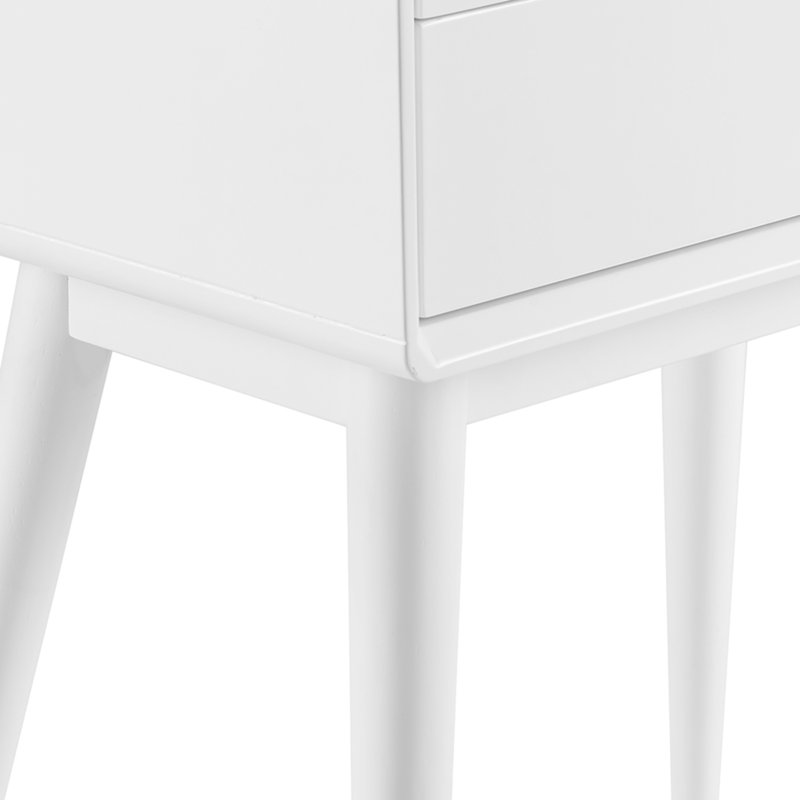 Table de chevet moderne avec 2 tiroirs de rangement Stephanie Elle Decor Mid-Century, Blanc